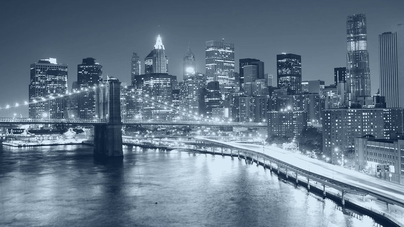The Brooklyn Bridge and Lower Manhattan skyline